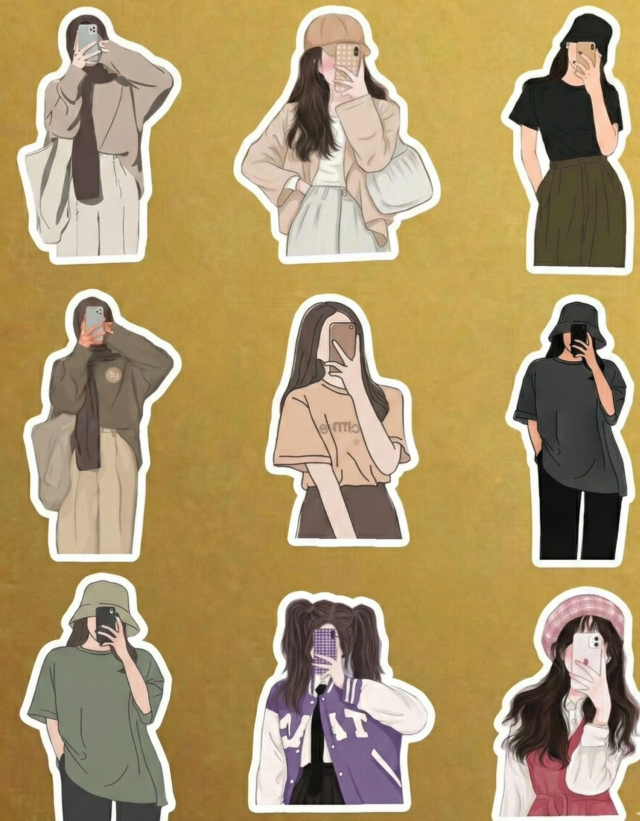 Girly Aesthetic Stickers Pack – Cute & Trendy Designs