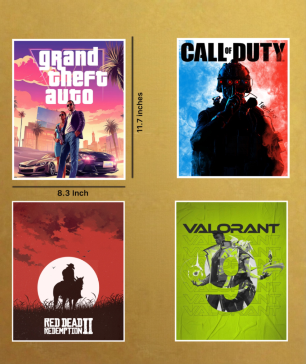 Gaming Premium Self Adhesive Posters
