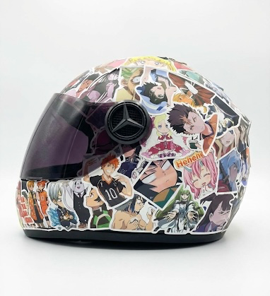 Custom Anime Sticker-Bomb Helmet - Street Edition