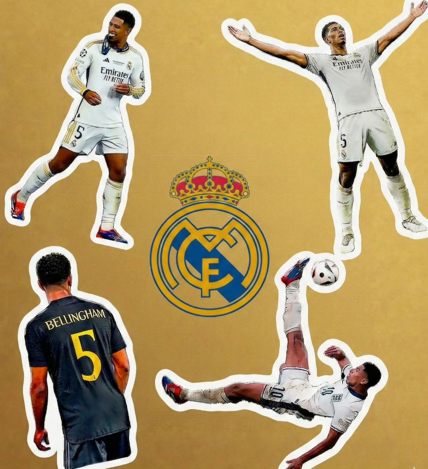 10/20/30 Pcs Real Madrid Minimal Stickers Pack | Los Blancos Aesthetic Decals 3