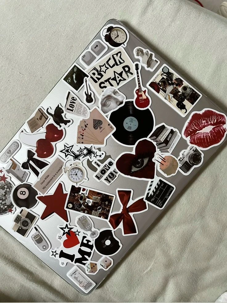Midnight & Crimson Stickers Collection for Laptop