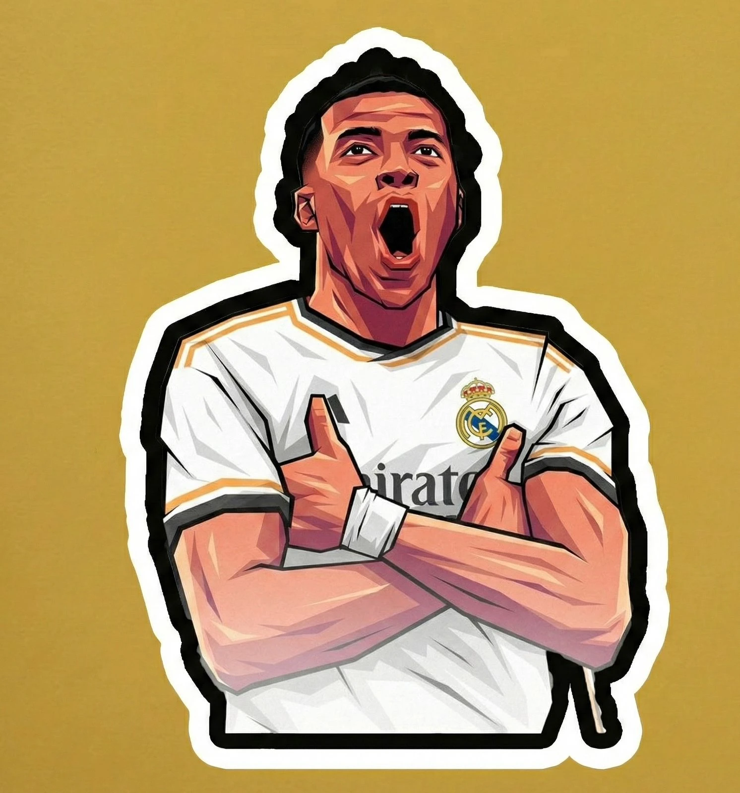 10/20/30 Pcs Real Madrid Minimal Stickers Pack | Los Blancos Aesthetic Decals 2